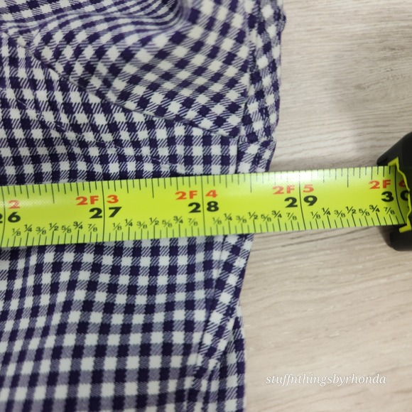 RALPH LAUREN Golf Button Down Mens XL Oxford Shirt Purple Checkered Tilden‎ - Picture 7 of 8